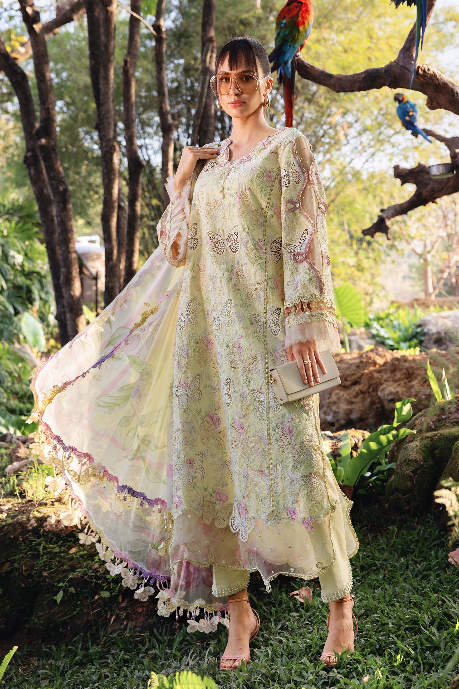 Maria B Printed Embroidered Lawn 3PC Unstitched Memon Clothes
